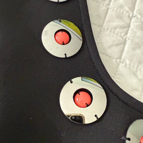 Max & Co Black Sleeveless Dress With Decorative Button Detail Size M - Picture 6 of 10